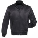 Men Black Satin Bomber Jacket