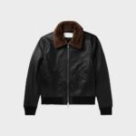 Men Bomber Shearling Jacket