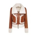 Women B3 Shearling Brown Sheepskin Leather Jacket